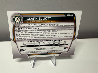 Clark Elliott 2023 Bowman Chrome Prospect Auto #CPA-CEL Athletics