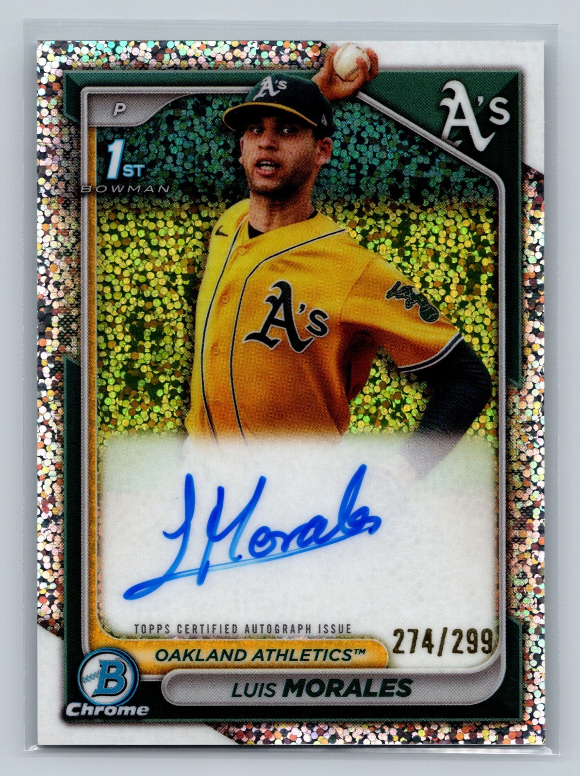 Luis Morales 2024 Bowman Chrome 1st Speckle Refractor /299 #BCP-157 Athletics