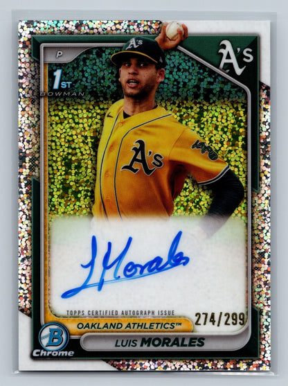Luis Morales 2024 Bowman Chrome 1st Speckle Refractor /299 #BCP-157 Athletics