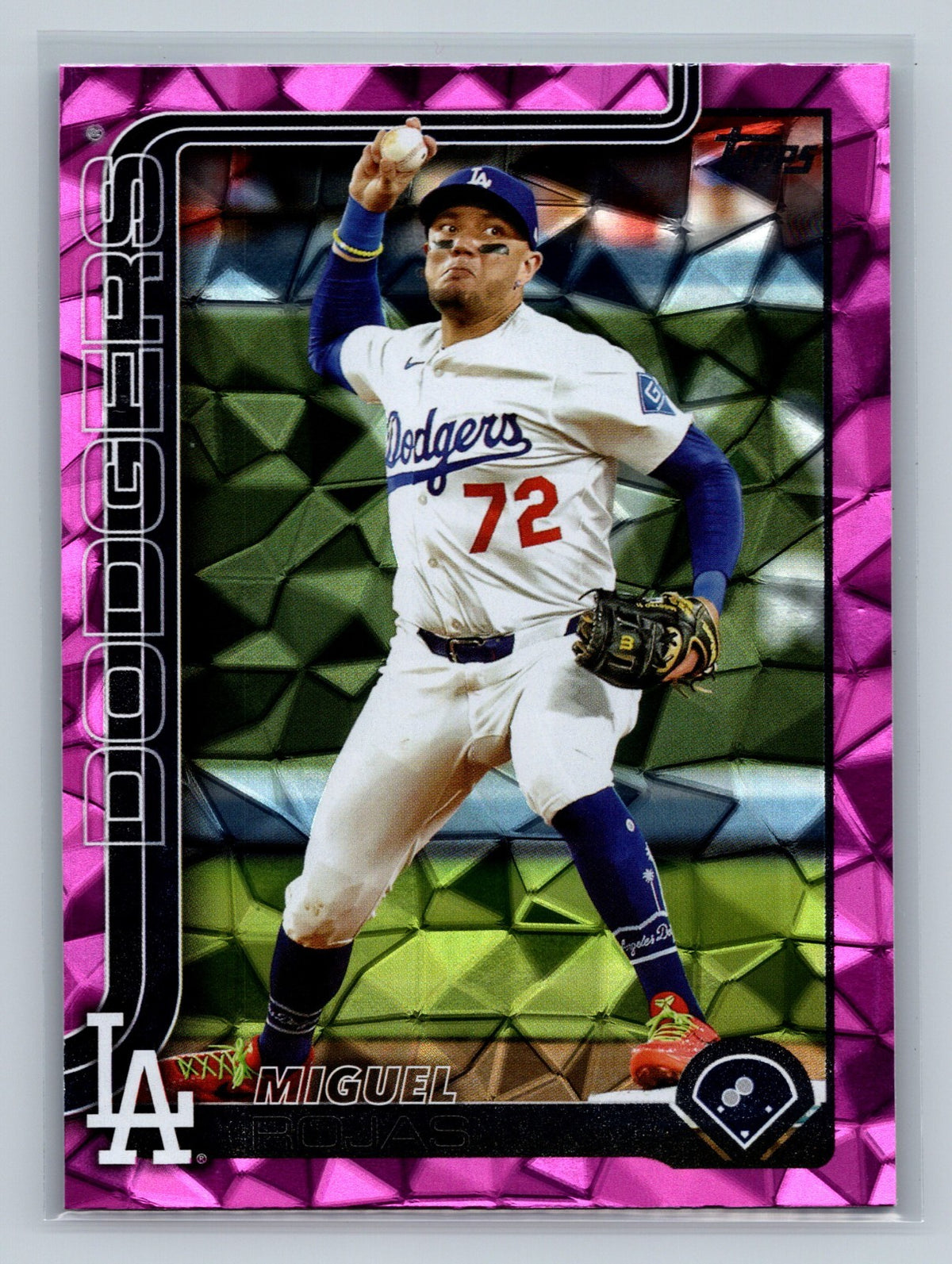 Miguel Rojas 2025 Topps Update Series Pink Diamante Foil #US166 Dodgers