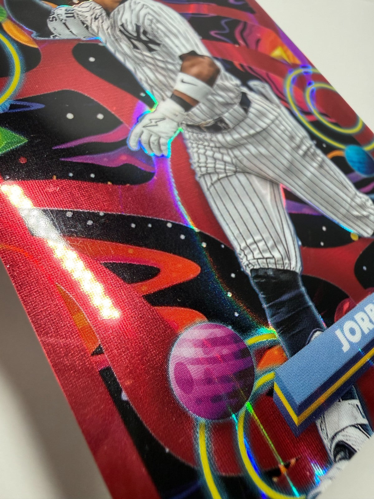 Jorbit Vivas 2025 Topps Chrome Cosmic Red Flare Refractor RC /5 #92 Yankees