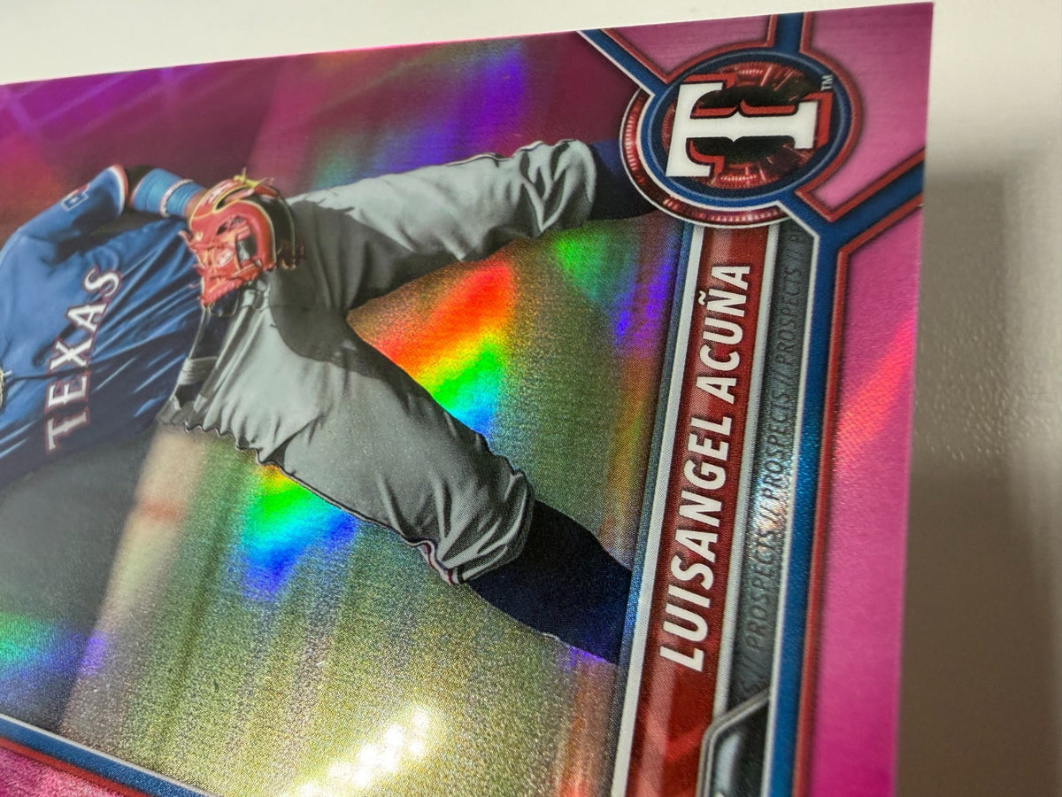 Luisangel Acuna 2022 Bowman Chrome Prospects Fuchsia Pink Vapor Refractor /199