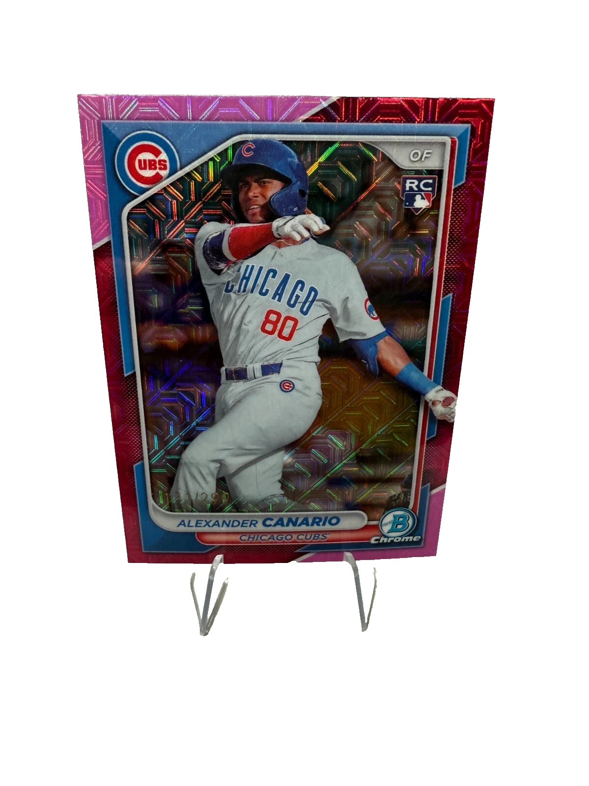 Alexander Canario 2024 Bowman Chrome Pink Mojo Refractor RC /299 #21 Cubs