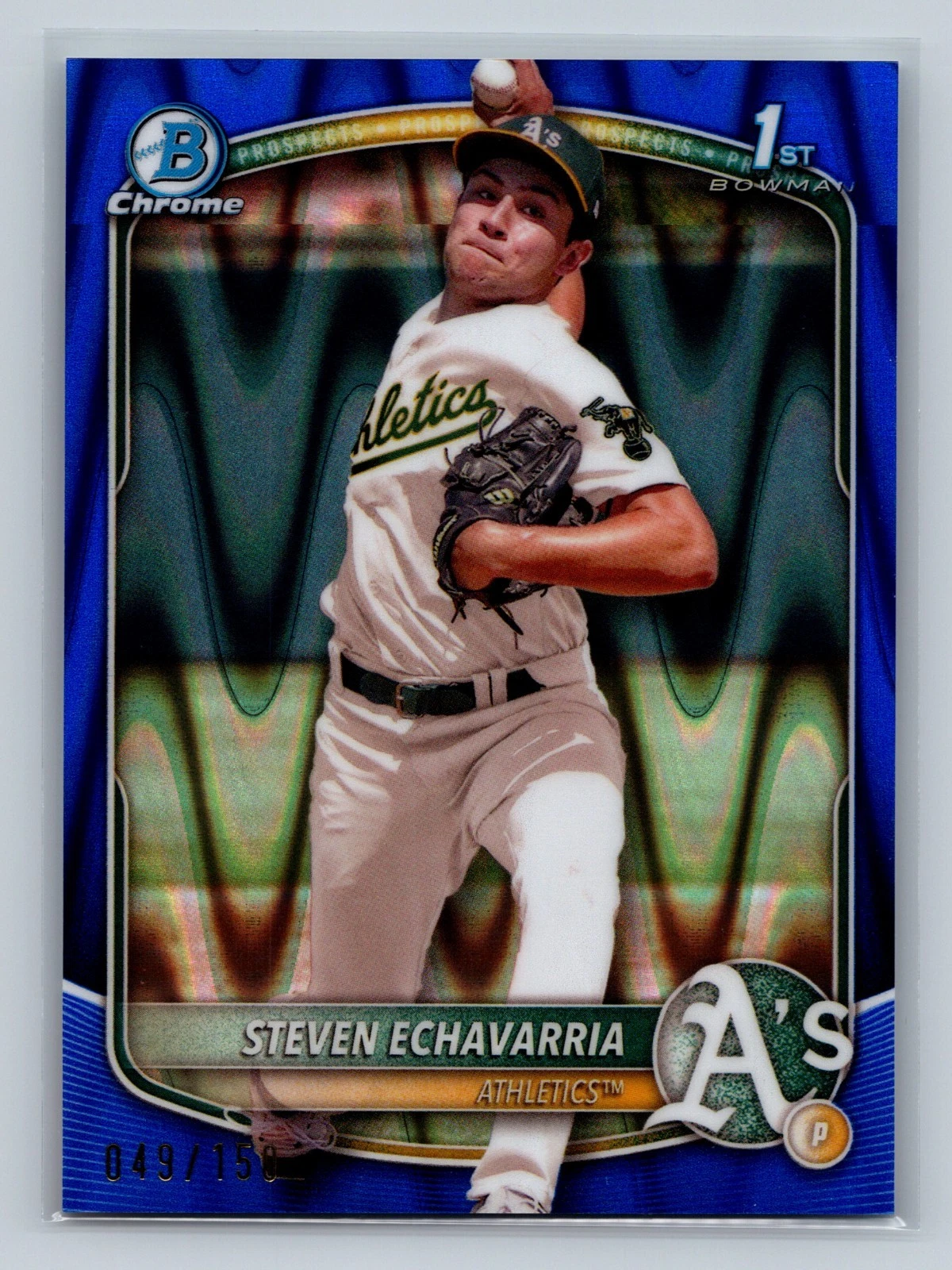 Steven Echavarria 2025 Bowman Chrome 1st Blue RayWave Refractor /150 #BCP-73