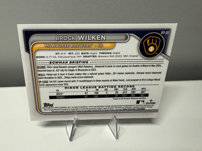 Brock Wilken 2024 Bowman Chrome Prospect Purple Refractor /250 #BCP-215 Brewers