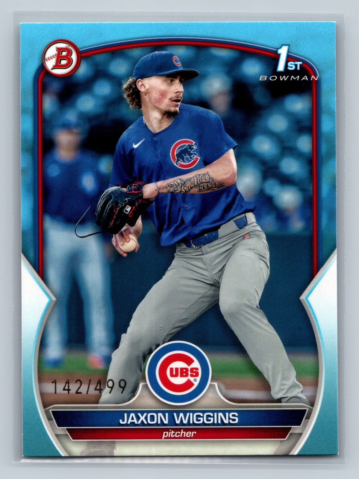 Jaxon Wiggins 2023 Bowman Draft 1st Paper Sky Blue /499 #BD-50 Cubs