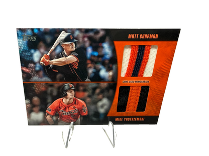 Matt Chapman Mike Yastrzemski 2025 Topps Series 2 Dual Relic Orange /25