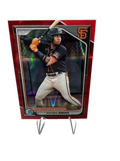 Rayner Arias 2024 Bowman Draft Chrome Red Lava Refractor /5 #BDC-189 Giants