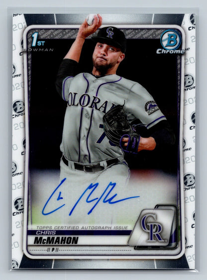 Chris McMahon 2020 Bowman Draft Chrome 1st Auto #CDA-CMM Rockies