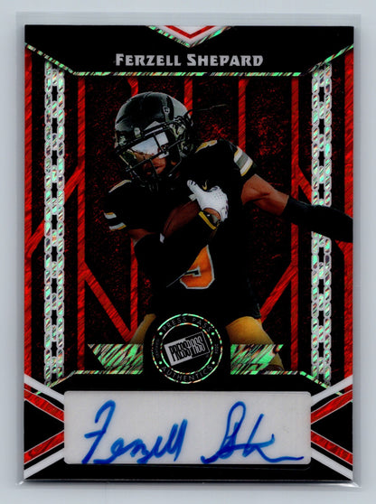 Ferzell Shepard 2024 Leaf Press Pass Red Shimmer /5 Auto #PPA-FS1 Bulldogs