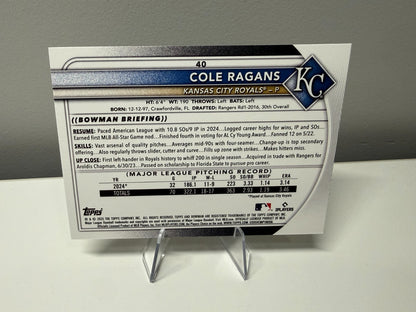 Cole Ragans 2025 Bowman Yellow /75 #40 Royals