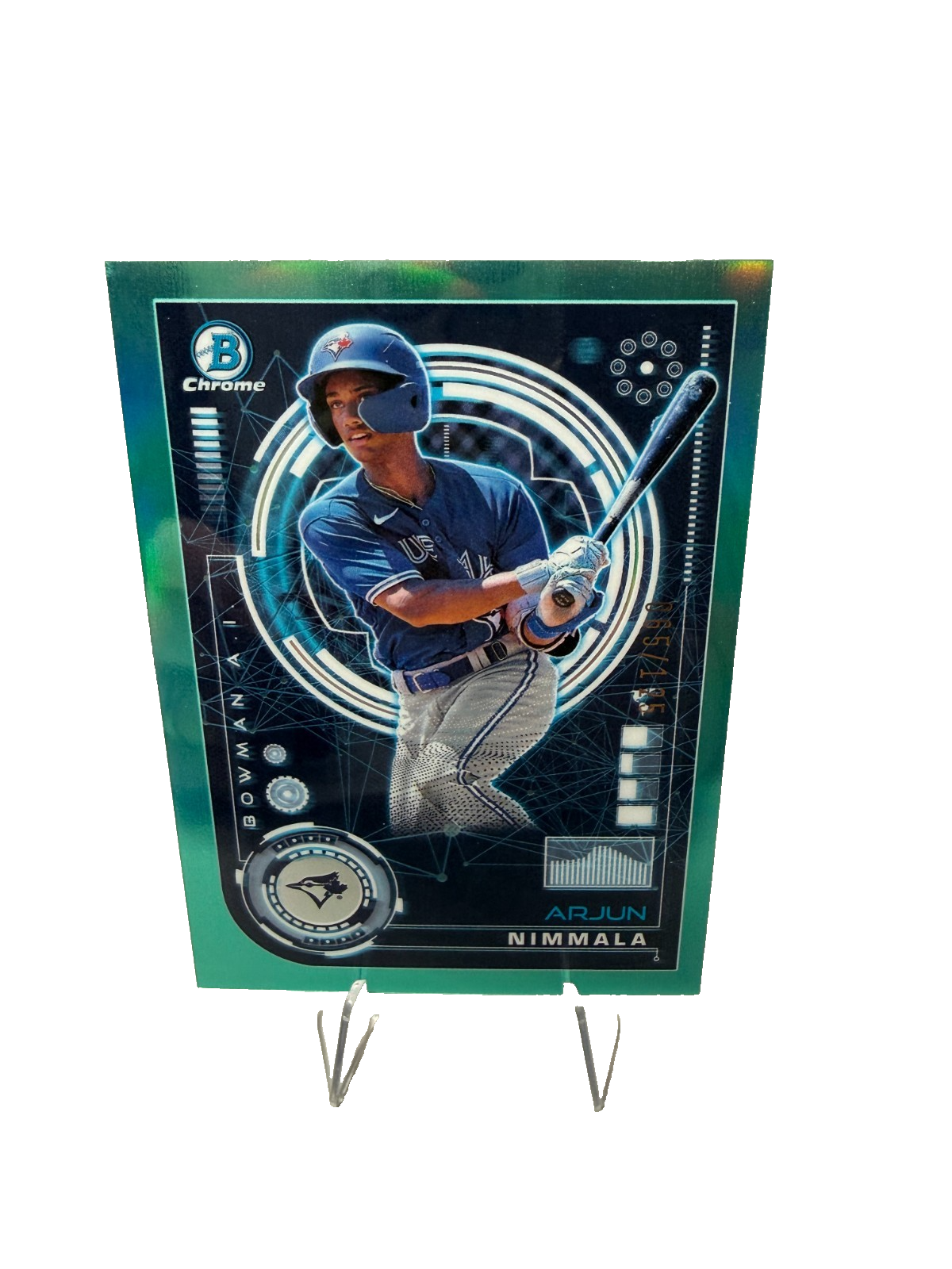 Arjun Nimmala 2024 Bowman Chrome AI Aqua Refractor /125 #BAI-18 Blue Jays
