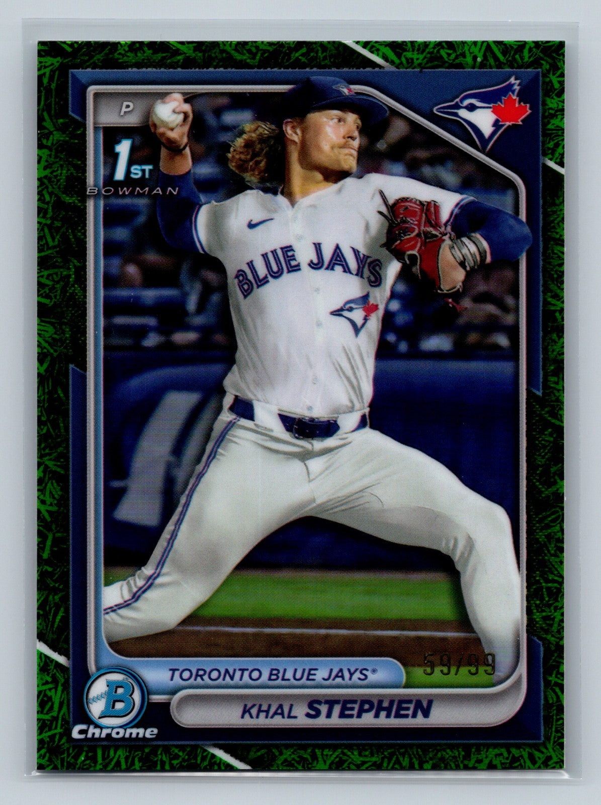 Khal Stephen 2024 Bowman Draft Chrome 1st Green Grass Refractor #BDC-59