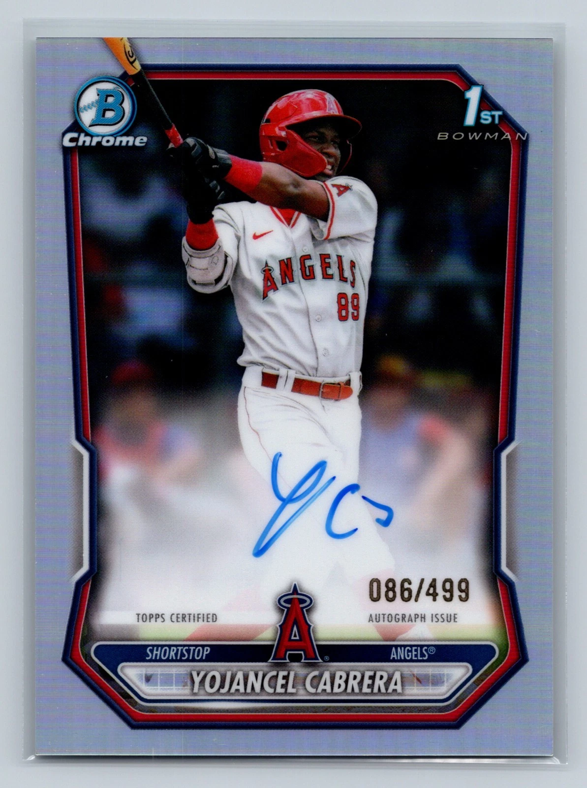 Yojancel Cabrera 2026 Bowman Chrome 1st Refractor Auto /499 #CPA-YCA Angels