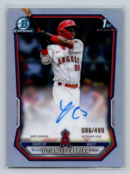 Yojancel Cabrera 2026 Bowman Chrome 1st Refractor Auto /499 #CPA-YCA Angels