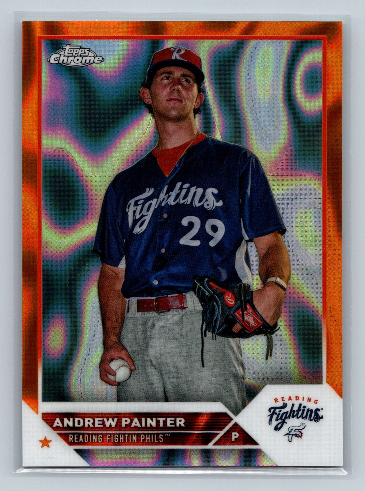 Andrew Painter 2023 Topps Pro Debut Chrome Orange Lava Refractor /25 #PDC-110