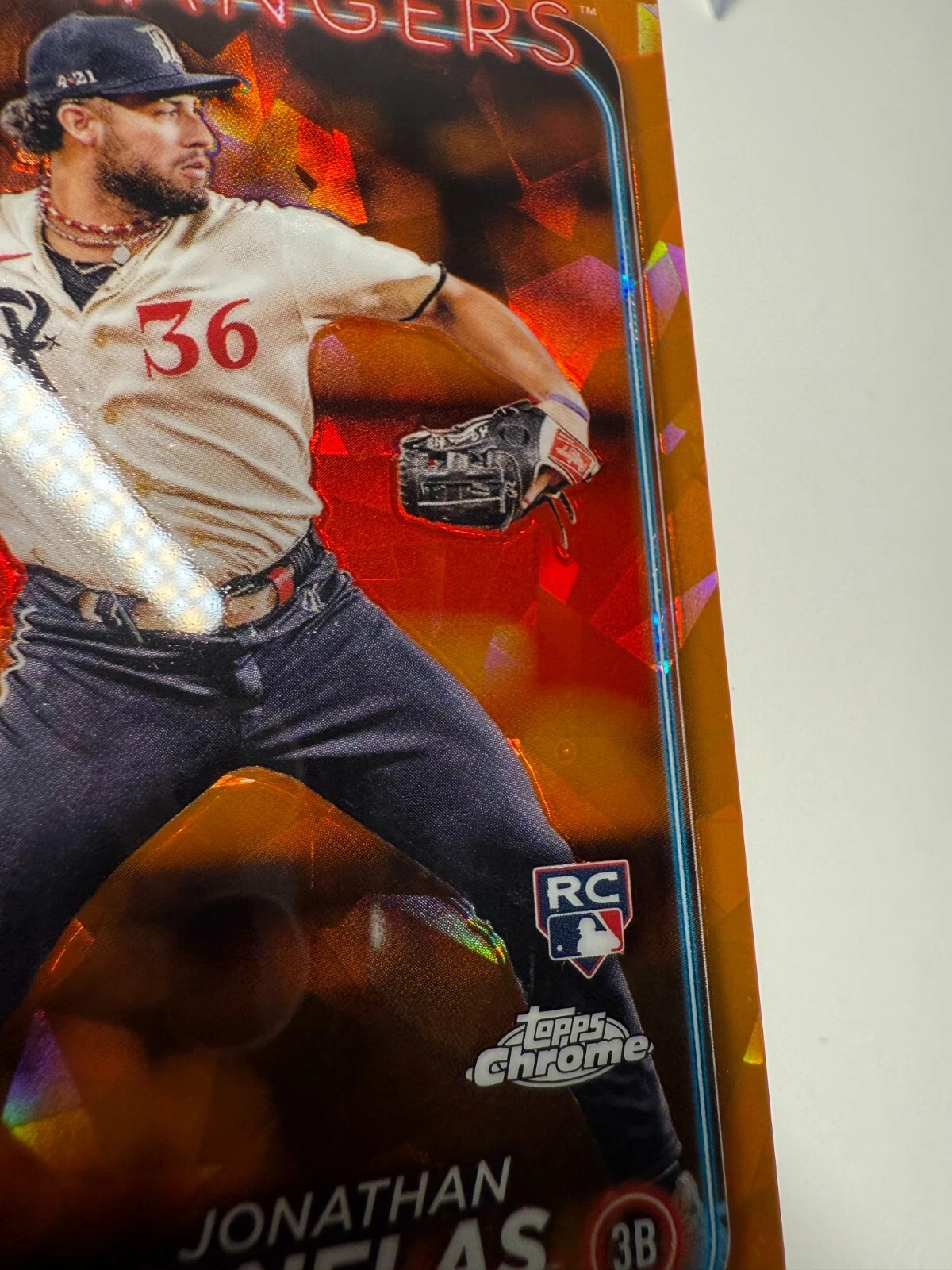 Jonathan Ornelas 2024 Topps Chrome Sapphire Orange RC /25 #575 Rangers