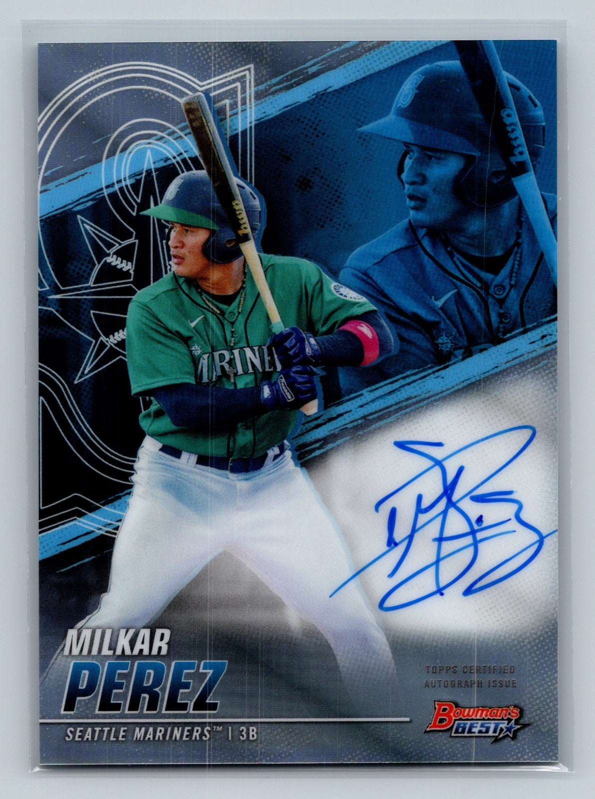 Milkar Perez 2021 Bowmans Best Refractor Auto #B21-MP Mariners