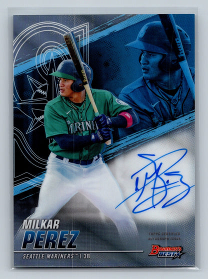 Milkar Perez 2021 Bowmans Best Refractor Auto #B21-MP Mariners