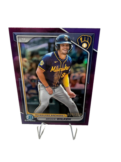 Brock Wilken 2024 Bowman Chrome Prospect Purple Refractor /250 #BCP-215 Brewers