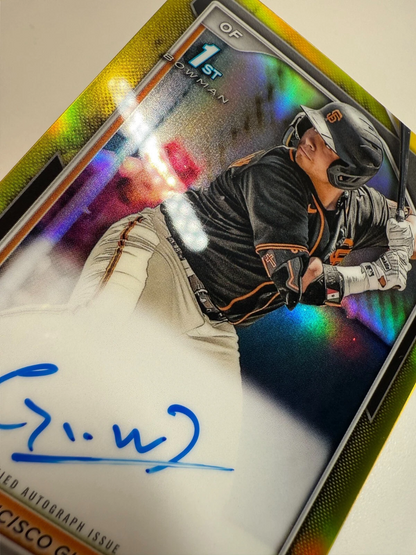 Guillermo Williamson 2024 Bowman Chrome 1st Yellow Refractor Auto /75 #CPA-GWI