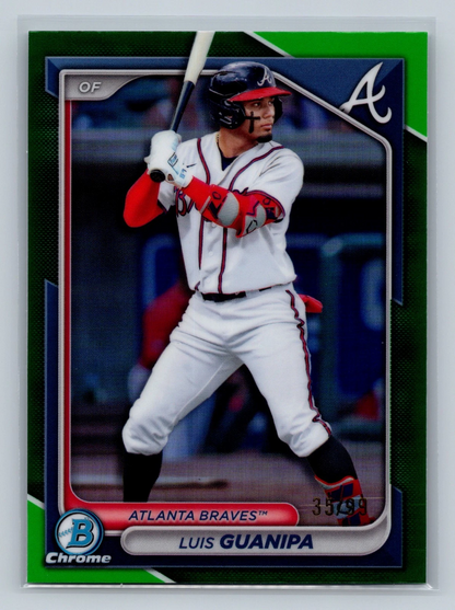 Luis Guanipa 2024 Bowman Draft Chrome Green Refractor /99 #BDC-5 Braves