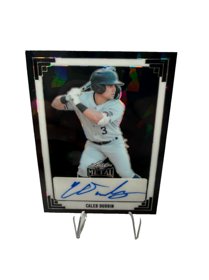 Caleb Durbin 2024 Leaf Metal Black Crystal Auto /2 #91A-CD2 Yankees