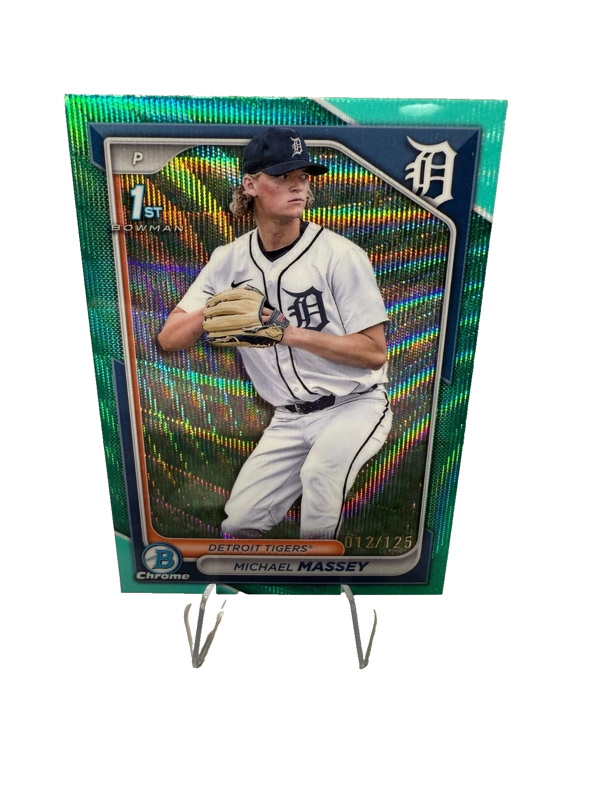 Michael Massey 2024 Bowman Chrome Draft 1st Aqua Wave Refractor /125 #BDC-80