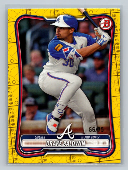 Drake Baldwin 2026 Bowman Yellow Scorecard /75 #14 Braves