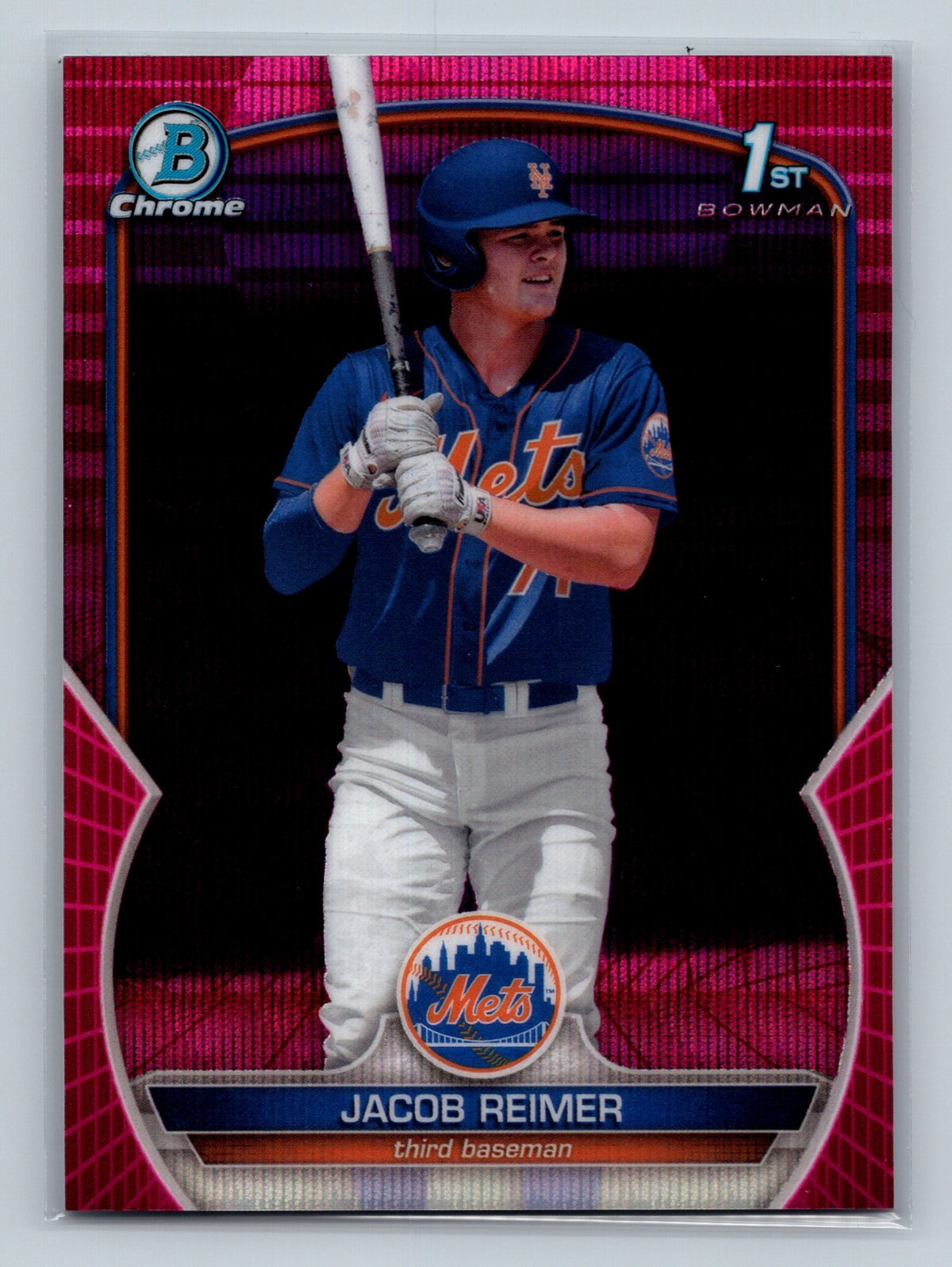 Jacob Reimer 2023 Bowman Chrome 1st Fuchsia Pink Vapor Wave Refractor /199