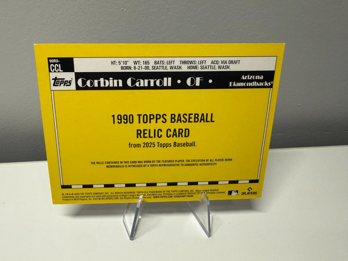 Corbin Carroll 2025 Topps Update Series 1990 Topps Baseball Relic #90RU-CCL