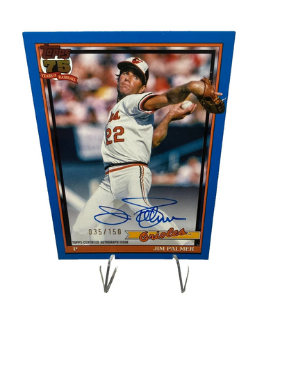 Jim Palmer 2026 Topps Series 1 75th Anniversary Blue Auto /150 #91A-JPA Orioles