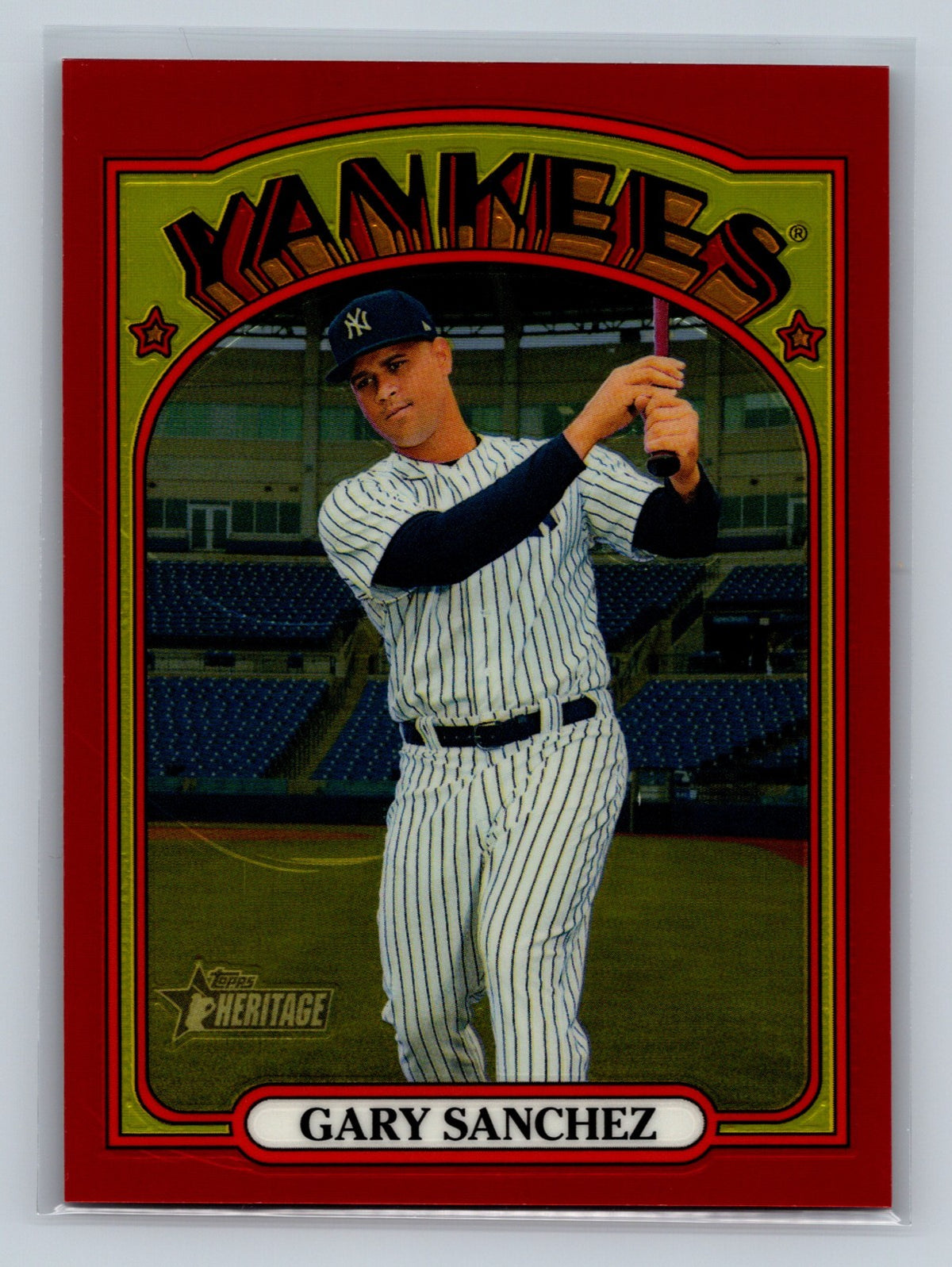 Gary Sanchez 2021 Topps Heritage High Number Chrome Red Refractor /372 #587