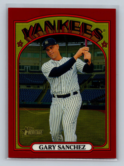 Gary Sanchez 2021 Topps Heritage High Number Chrome Red Refractor /372 #587