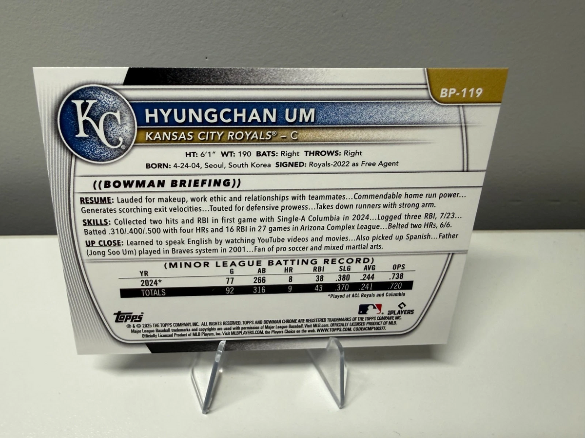 Hyungchan Um 2025 Bowman 1st Paper Purple Pattern /199 #BP-119 Royals