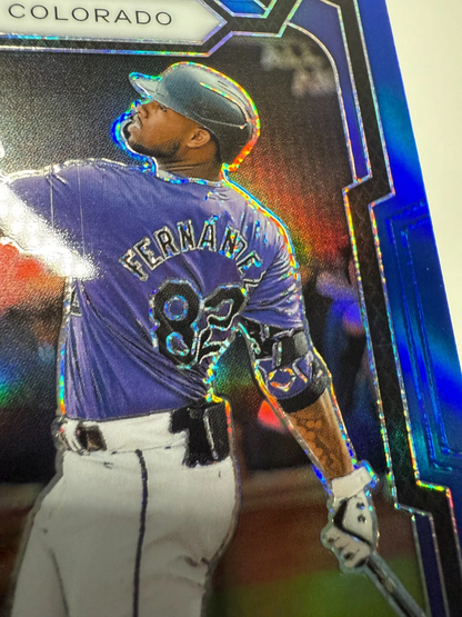 Yanquiel Fernandez 2024 Panini Prizm Blue Prizm /199 #113 Rockies