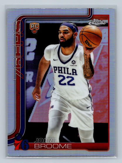Johni Broome 2025-26 Topps Chrome Refractor RC #285 76ERS