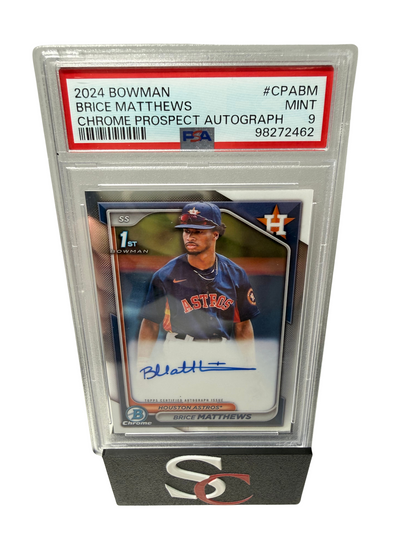 Brice Matthews 2024 Bowman Chrome 1st Auto #CPA-BM Astros PSA 9 MINT
