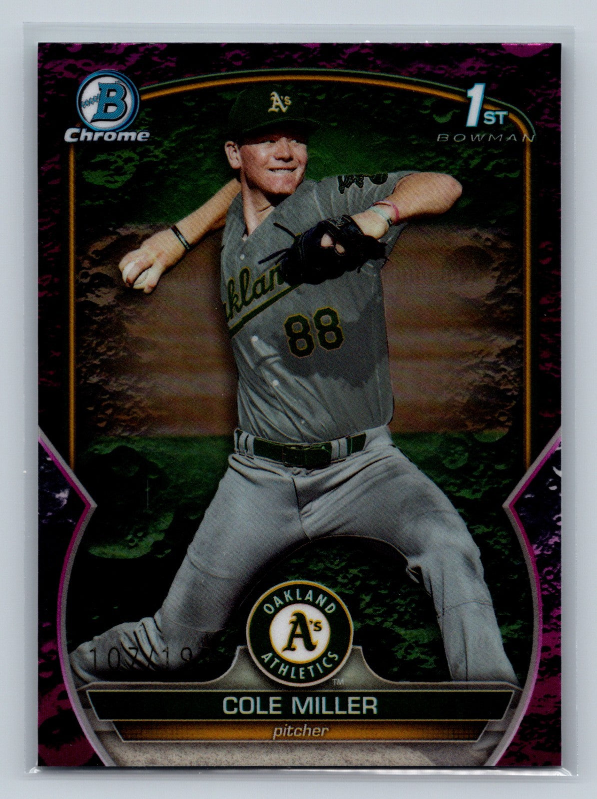 Cole Miller 2023 Bowman Draft Chrome 1st Fuchsia Lunar Refractor /199 #BDC-51