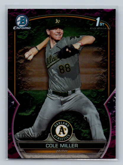 Cole Miller 2023 Bowman Draft Chrome 1st Fuchsia Lunar Refractor /199 #BDC-51