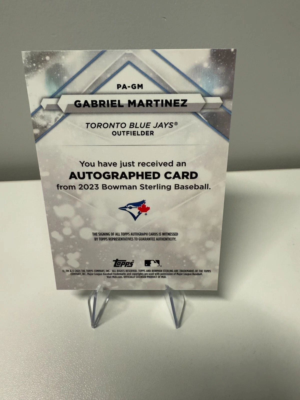 Gabriel Martinez 2023 Bowman Sterling Prospect Silver Refractor Auto /100 #PA-GM