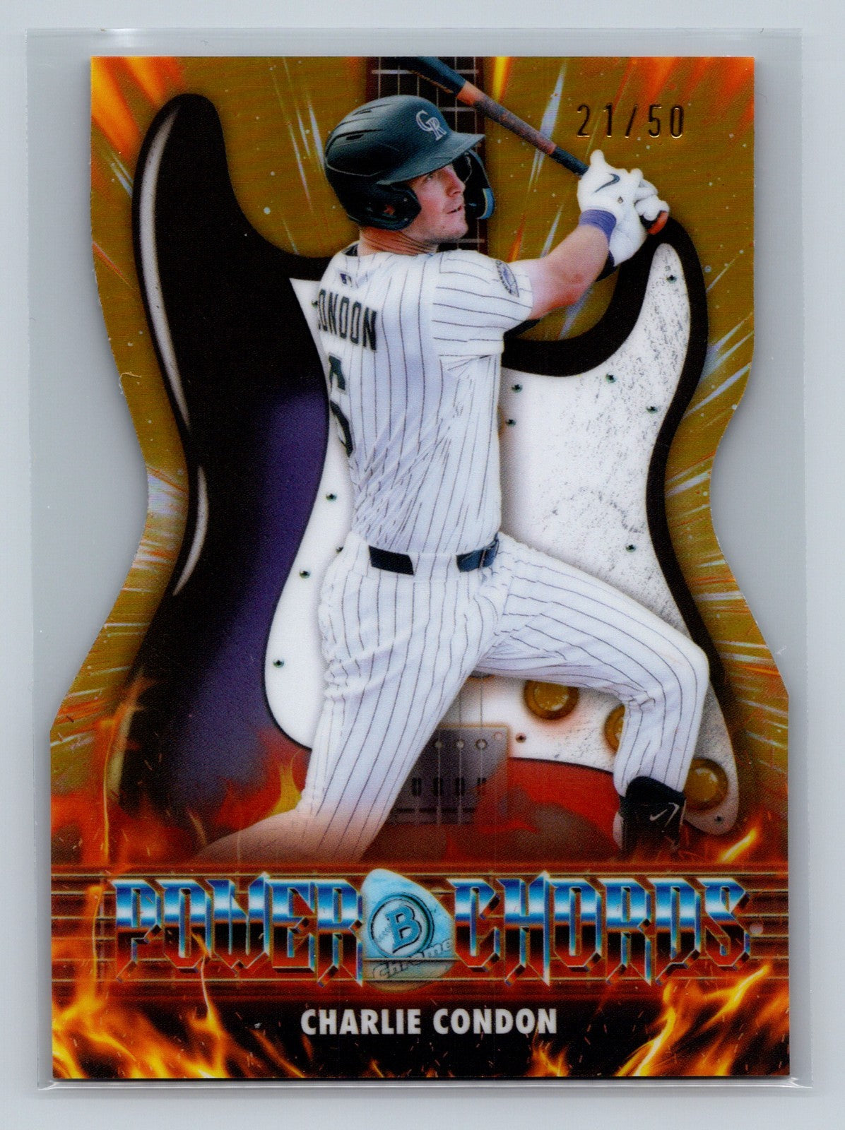 Charlie Condon 2026 Bowman Chrome Power Chords Gold Refractor Die-Cut /50 #PC-2