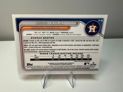 Miguel Palma 2024 Bowman Chrome 1st Green Refractor Auto /99 #CPA-MP Astros