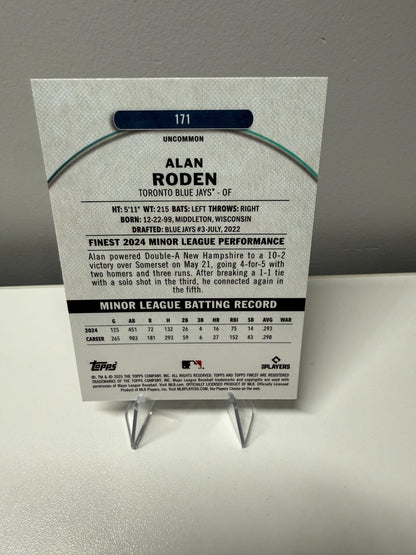 Alan Roden 2025 Topps Finest Magenta Refractor RC /300 #171 Blue Jays
