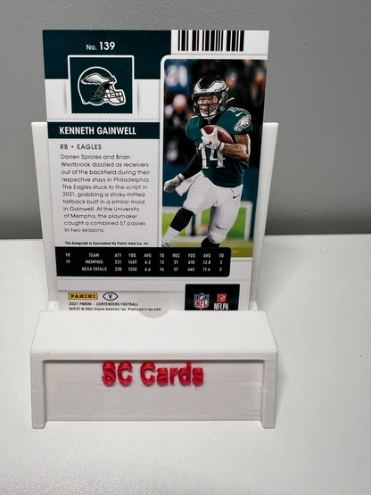 Kenneth Gainwell 2021 Panini Contenders Playoff Ticket Auto RC /49 #139 Eagles