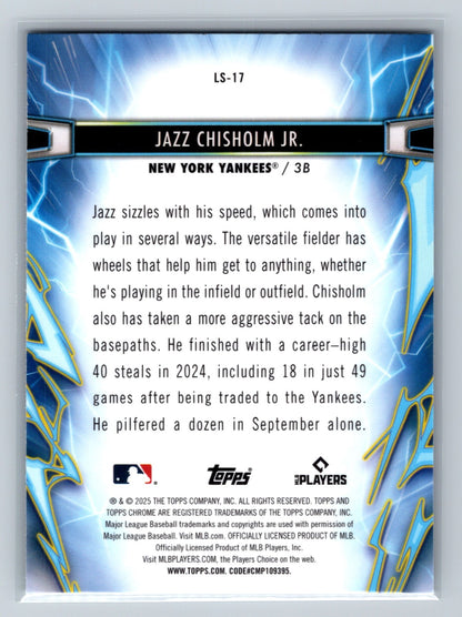 Jazz Chisholm Jr. 2025 Topps Chrome Light Speed #LS-17 Yankees