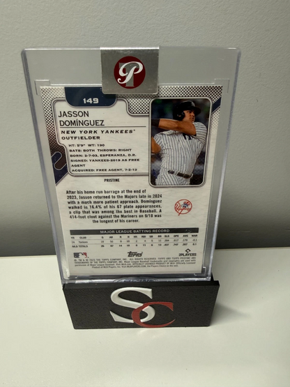 Jasson Dominguez 2025 Topps Pristine Blue Refractor /75 #149 Yankees