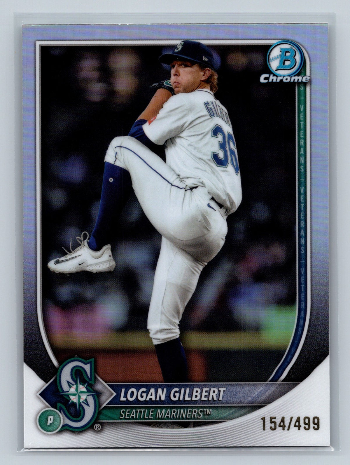 Logan Gilbert Bowman Chrome Refractor /499 #9 Mariners