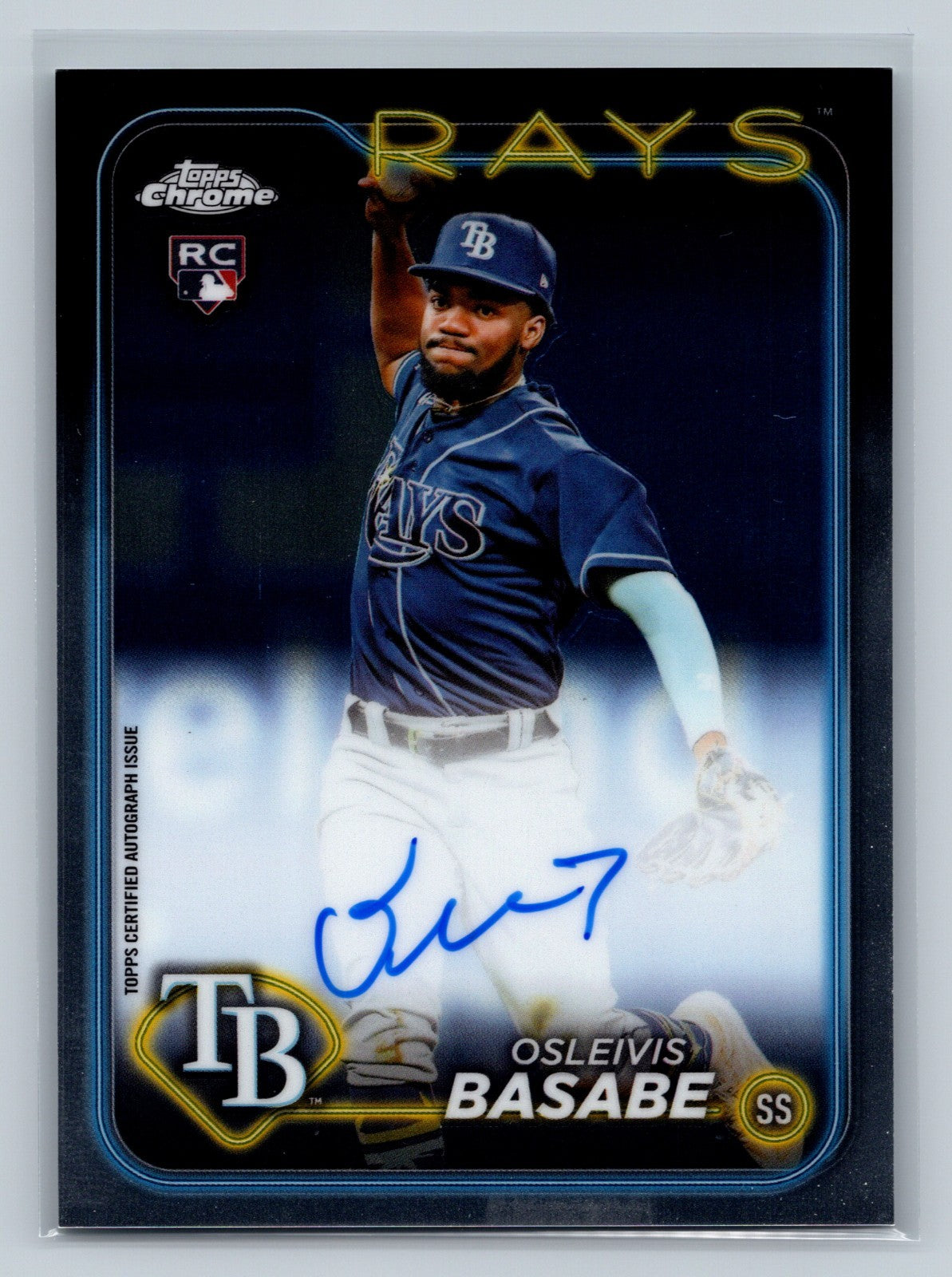 Osleivis Basabe 2024 Topps Chrome Auto RC #RA-OB Rays