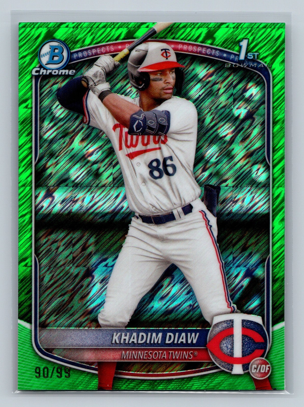 Khadim Diaw 2025 Bowman Chrome 1st Green Shimmer Refractor /99 #BCP-77 Twins